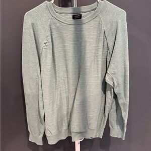 J. Crew Men's Sage Green Crewneck Sweater - Lightweight Knit